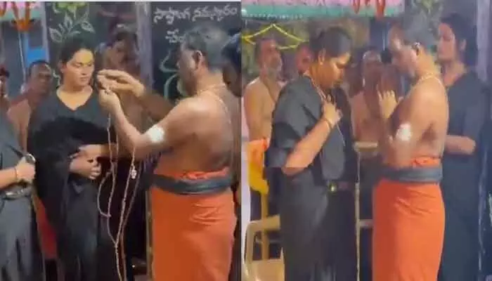 పవిత్రమైన అయ్యప్ప మాల ధరించిన ఇద్దరు ట్రాన్స్జెండర్లు పవిత్రమైన అయ్యప్ప మాల ధరించిన ఇద్దరు ట్రాన్స్జెండర్లు