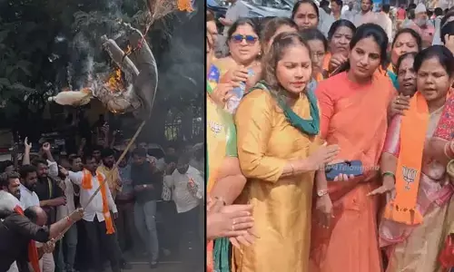 హిందూ దేవుళ్లపై సీఎం వ్యాఖ్యలు.. పీసీసీ కార్యాలయం ముట్టడికి బీజేపీ యత్నం.. ఉద్రిక్తత