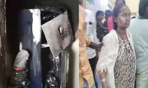 ఫ్రిజ్ కంప్రెస‌ర్ పేలి ఇద్ద‌రు మ‌హిళ‌ల‌కు, ఓ చిన్నారికి తీవ్ర గాయాలు