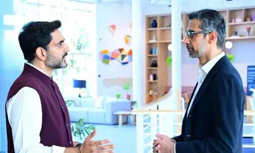 గూగుల్ సీఈఓ సుందర్ పిచాయ్ తో మంత్రి లోకేశ్ భేటీ