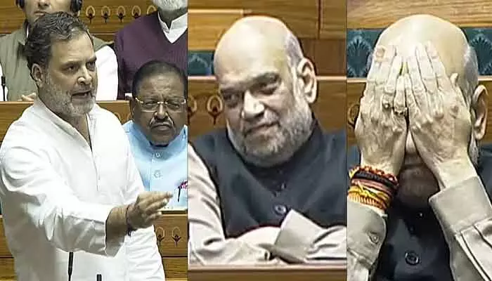 లోక్సభలో అమిత్ షా వ్యాఖ్యలపై రాహుల్ గాంధీ అభ్యంతరం లోక్సభలో అమిత్ షా వ్యాఖ్యలపై రాహుల్ గాంధీ అభ్యంతరం
