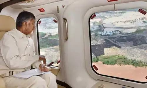 సీఎం చంద్రబాబు ఏరియల్ సర్వే... ఉత్తరాంధ్ర ప్రాజెక్టుల పరిశీలన