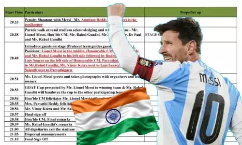 కాసేపట్లో ఉప్పల్ స్టేడియంకు లియోనెల్ మెస్సి.. ఈవెంట్ పూర్తి షెడ్యూల్ ఇదే