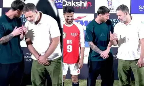 కాంగ్రెస్ అగ్రనేత రాహుల్ గాంధీతో మెస్సీ ముచ్చట.. వైరల్