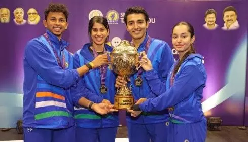 Squash : చరిత్ర సృష్టించిన భారత్.. తొలిసారిగా ప్రపంచకప్ టైటిల్ కైవసం Squash : చరిత్ర సృష్టించిన భారత్.. తొలిసారిగా ప్రపంచకప్ టైటిల్ కైవసం