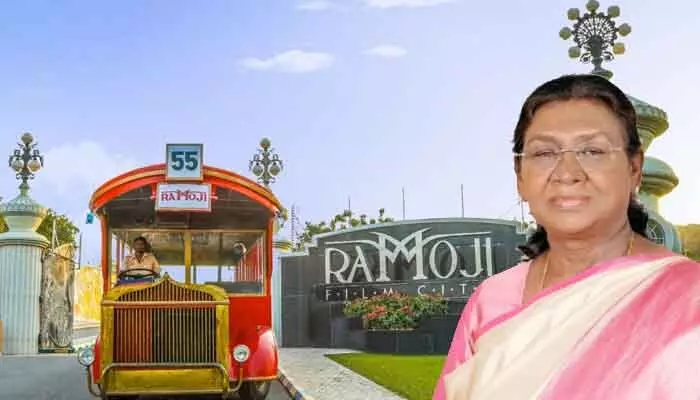కాసేపట్లో రామోజీ ఫిల్మ్సిటీకి ద్రౌపది ముర్ము.. భద్రత మరింత కట్టుదిట్టం కాసేపట్లో రామోజీ ఫిల్మ్సిటీకి ద్రౌపది ముర్ము.. భద్రత మరింత కట్టుదిట్టం