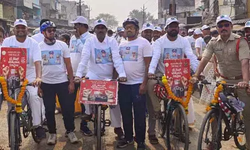 పలాస చేరుకున్న అభ్యుదయం సైకిల్ యాత్ర