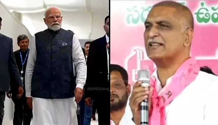 తెలంగాణకు మోడీ ఏమీ చేయలేదంటారా?.. హరీశ్రావు వీడియో పోస్ట్ చేసిన బీజేపీ ఫైర్ తెలంగాణకు మోడీ ఏమీ చేయలేదంటారా?.. హరీశ్రావు వీడియో పోస్ట్ చేసిన బీజేపీ ఫైర్