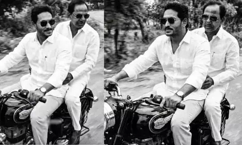 జగన్ బుల్లెట్ ఎక్కిన కేసీఆర్.. నెట్టింట వీడియో వైరల్