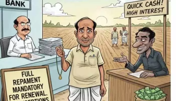 బ్యాంకర్ల కండీషన్.. ఫుల్ పేమెంట్ కడితే లోన్ రెన్యూవల్.. బ్యాంకర్ల కండీషన్.. ఫుల్ పేమెంట్ కడితే లోన్ రెన్యూవల్..