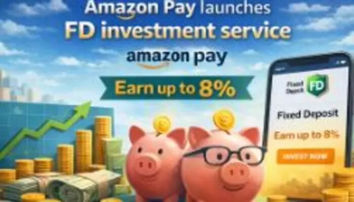 Amazon Pay: 8 శాతం వడ్డీతో ఎఫ్డీ సేవలు ప్రారంభించిన అమెజాన్ పే Amazon Pay: 8 శాతం వడ్డీతో ఎఫ్డీ సేవలు ప్రారంభించిన అమెజాన్ పే
