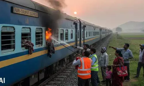 పూరీ - తిరుపతి రైలులో అగ్నిప్రమాదం.. ఆందోళనలో ప్రయాణికులు