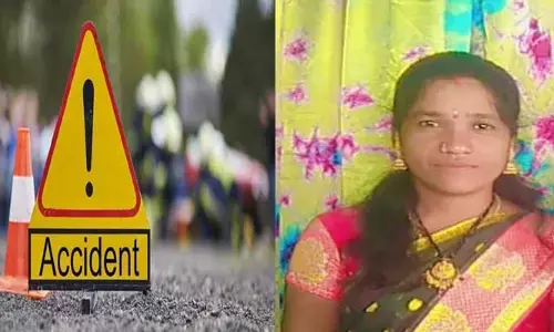 రోడ్డు ప్రమాదంలో భార్య మృతి.. భర్తకు తీవ్ర గాయాలు