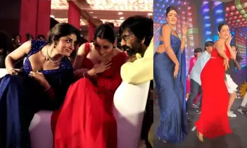 కొత్త సినిమా ఈవెంట్.. స్టేజ్‌ను షేక్ చేసిన రవితేజ భామలు