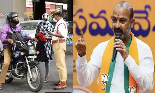 ట్రాఫిక్ చలాన్లపై కాదు కాంగ్రెస్ ఇచ్చిన 420 హామీలకు ఆటో డిడక్షన్ పెట్టండి: బండి సంజయ్