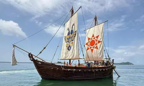 INSV Kaundinya: ప్రాచీన భారత వైభవం ఆవిష్కృతం.. సురక్షితంగా గమ్యం చేరిన ‘కౌండిన్య’