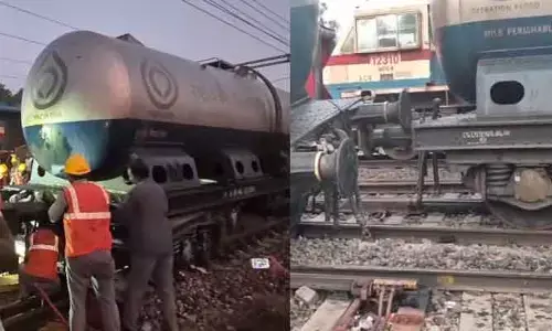 బ్రేకింగ్ న్యూస్.. పట్టాలు తప్పిన గూడ్స్ రైలు