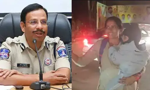 చంటి బిడ్డతో ట్రాఫిక్ క్లియర్ చేసిన మహిళా కానిస్టేబుల్.. ఫిదా అయిన సీపీ సజ్జనార్!