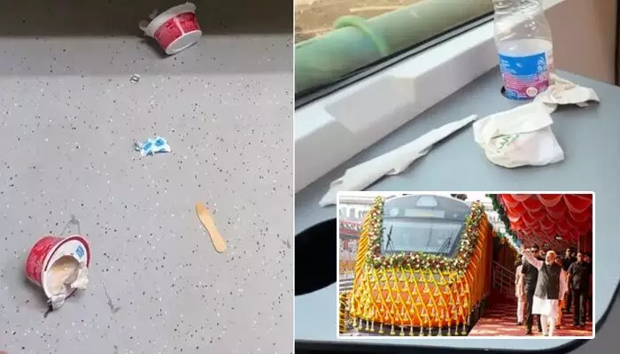 Viral : మన సివిక్ సెన్స్! ప్రారంభం రోజే ‘వందే భారత్’ స్లీపర్ కోచ్లో చెత్తాచెదారం Viral : మన సివిక్ సెన్స్! ప్రారంభం రోజే ‘వందే భారత్’ స్లీపర్ కోచ్లో చెత్తాచెదారం
