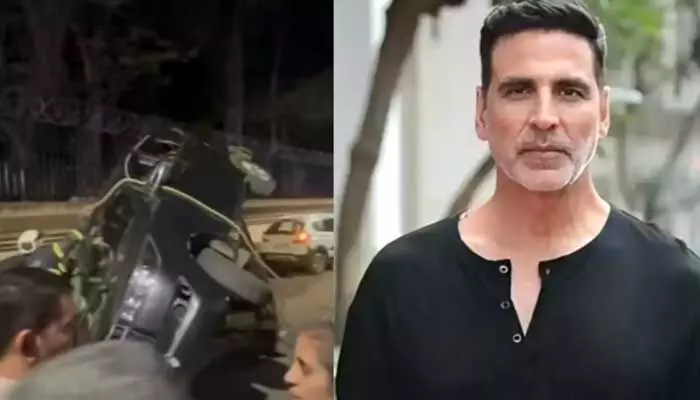 అక్షయ్ కుమార్ వాహనానికి ప్రమాదం అక్షయ్ కుమార్ వాహనానికి ప్రమాదం