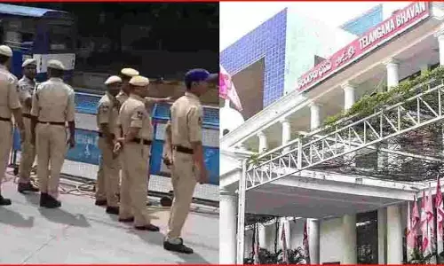 సిట్ విచారణకు మాజీ మంత్రి హరీష్ రావు.. తెలంగాణ భవన్ వద్ద భారీ బందోబస్తు