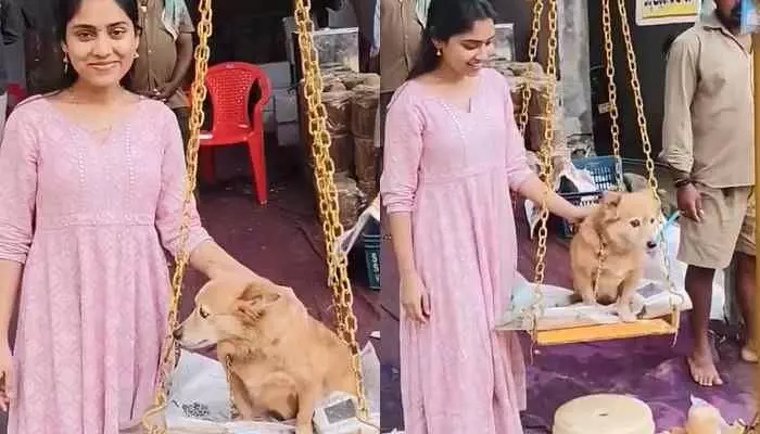 పెంపుడు కుక్కకు తులాభారం...వివాదంలో నటి ! పెంపుడు కుక్కకు తులాభారం...వివాదంలో నటి !