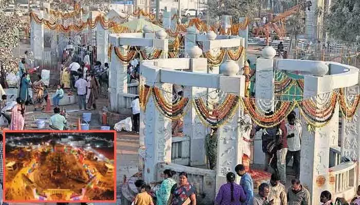 మహా జాతరకి ముస్తాబైన మేడారం మహా జాతరకి ముస్తాబైన మేడారం