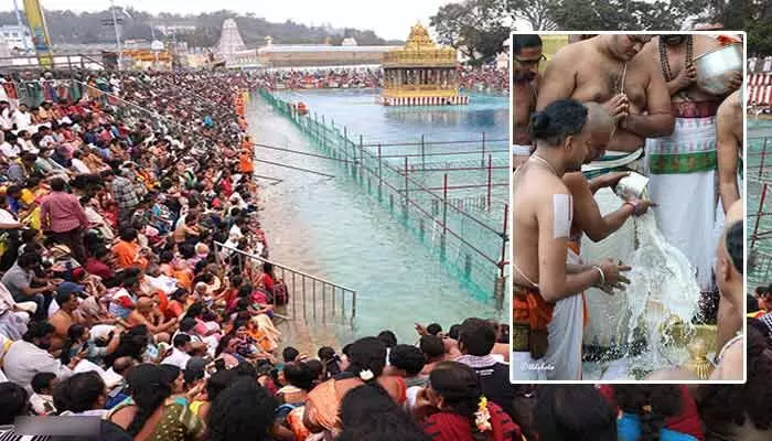 తిరుమలలో వైభవంగా చక్రస్నానం.. రథసప్తమి వేడుకల్లో భక్తజన సందోహం తిరుమలలో వైభవంగా చక్రస్నానం.. రథసప్తమి వేడుకల్లో భక్తజన సందోహం