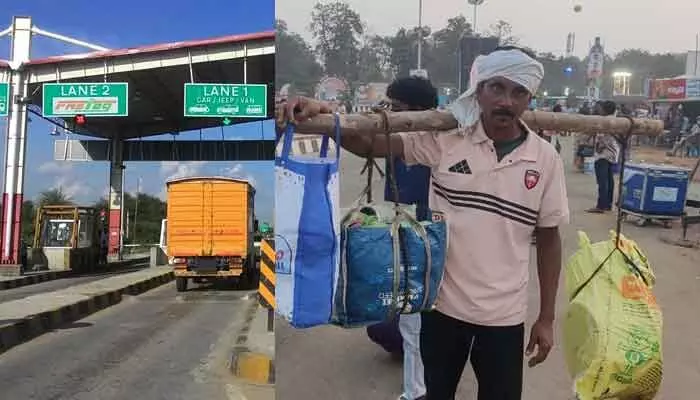 మేడారంలో టోల్గేట్తో భక్తులకు ఇబ్బందులు మేడారంలో టోల్గేట్తో భక్తులకు ఇబ్బందులు