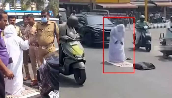 నడిరోడ్డుపై మహిళ నమాజ్.. ట్రాఫిక్ జామ్ : విచారణలో మైండ్ బ్లాకయ్యే ట్విస్ట్! నడిరోడ్డుపై మహిళ నమాజ్.. ట్రాఫిక్ జామ్ : విచారణలో మైండ్ బ్లాకయ్యే ట్విస్ట్!
