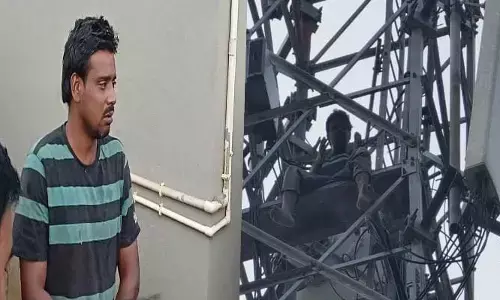 సెల్ ట‌వ‌ర్ ఎక్కి చ‌నిపోతానని వ్య‌క్తి హ‌ల్ చ‌ల్