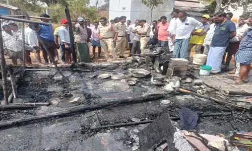 షార్ట్ సర్క్యూట్ తో గుడిసె దగ్ధం