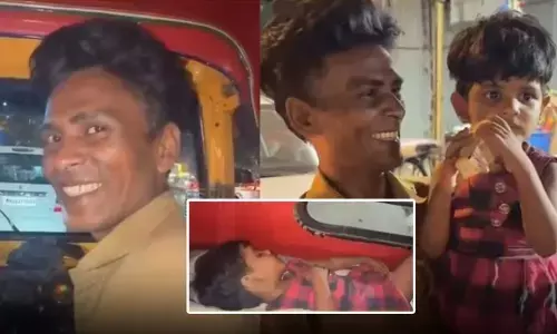 ఒంటరి తండ్రి పోరాటం.. చిన్నారితో కలిసి ఆటోలోనే జీవన ప్రయాణం వైరల్