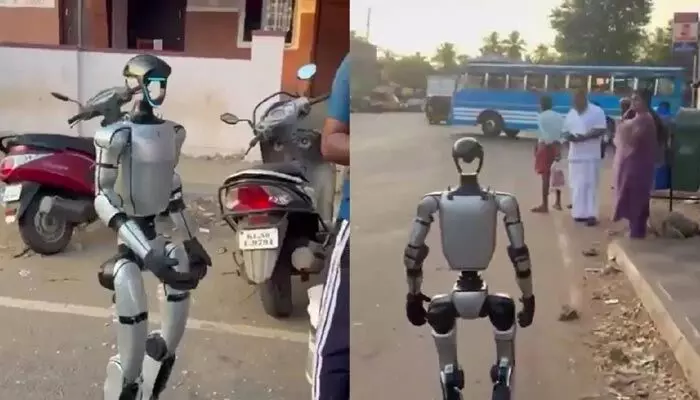 Robot: కేరళ వీధుల్లో ‘మర మనిషి’ హల్చల్.. నెట్టింట వైరల్ Robot: కేరళ వీధుల్లో ‘మర మనిషి’ హల్చల్.. నెట్టింట వైరల్