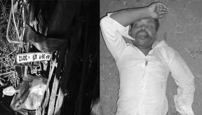 రోడ్డు ప్రమాదంలో వ్యక్తికి తీవ్ర గాయాలు రోడ్డు ప్రమాదంలో వ్యక్తికి తీవ్ర గాయాలు
