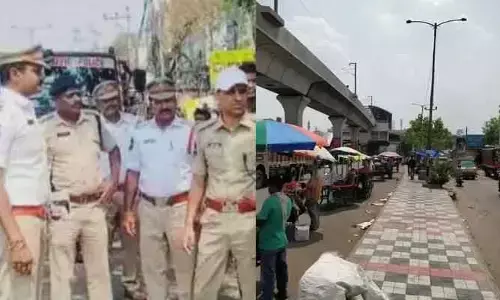 చైతన్యపురిలో ఫుట్‌పాత్‌ల ఆక్రమణ.. ప్రజలకు అవస్థలు