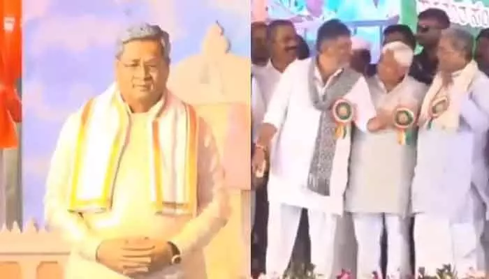 సీఎం సిద్ధరామయ్య విగ్రహాన్ని ఆవిష్కరించిన డిప్యూటీ సీఎం డీకే శివకుమార్! సీఎం సిద్ధరామయ్య విగ్రహాన్ని ఆవిష్కరించిన డిప్యూటీ సీఎం డీకే శివకుమార్!