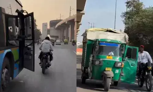 Some Influencers are now opening doors of moving vehicles in Delhi for reels