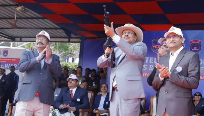 ఘనంగా ప్రారంభమైన 4వ తెలంగాణ రాష్ట్ర పోలీస్ స్పోర్ట్స్ మీట్ 2026 ఘనంగా ప్రారంభమైన 4వ తెలంగాణ రాష్ట్ర పోలీస్ స్పోర్ట్స్ మీట్ 2026