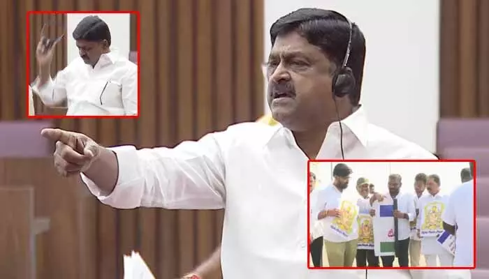 దేవుడి ఫొటోలతో మండలిలోకి వైసీపీ సభ్యులు.. తీవ్రస్థాయిలో ఫైరైన మంత్రి పయ్యావుల దేవుడి ఫొటోలతో మండలిలోకి వైసీపీ సభ్యులు.. తీవ్రస్థాయిలో ఫైరైన మంత్రి పయ్యావుల