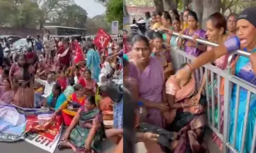 కోఠిలో ఆశావర్కర్ల మెరుపు ధర్నా.. ఉద్రిక్తంగా మారిన పరిస్థితి