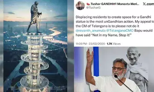 మూసీ నది ఒడ్డున గాంధీ విగ్రహ ఏర్పాటు.. వ్యతిరేకించిన మునిమనవడు తుషార్ గాంధీ