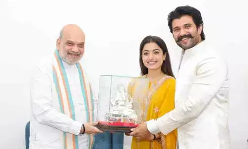అమిత్ షాను క‌లిసిన‌ విజ‌య్‌ - ర‌ష్మిక జంట