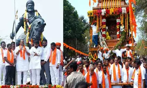 ఛత్రపతి శివాజీ మహారాజ్ విగ్రహాన్ని ఆవిష్కరించిన మంత్రి కోమటిరెడ్డి
