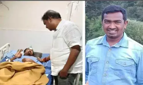 రోడ్డు ప్ర‌మాద బాధితుడిని ప‌రామ‌ర్శించిన మున్సిప‌ల్ చైర్మ‌న్