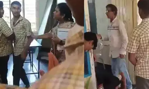 క్లాస్ రూమ్‌లో దారుణం.. ఉపాధ్యాయుడిపై పిడిగుద్దులు కురిపించిన విద్యార్థి