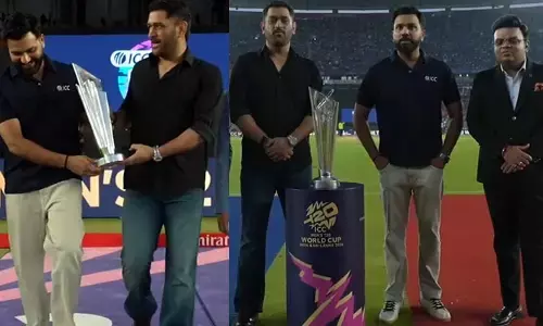 T20 World Cup Final : మైదానంలోకి ప్రపంచకప్‌ను తీసుకొచ్చిన ధోనీ, రోహిత్‌.. అభిమానుల ఉద్వేగం!