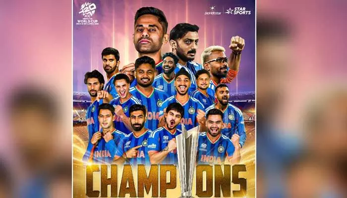 విశ్వవిజేతగా టీమిండియా.. వరుసగా రెండోసారి టీ20 ప్రపంచకప్ కైవసం విశ్వవిజేతగా టీమిండియా.. వరుసగా రెండోసారి టీ20 ప్రపంచకప్ కైవసం