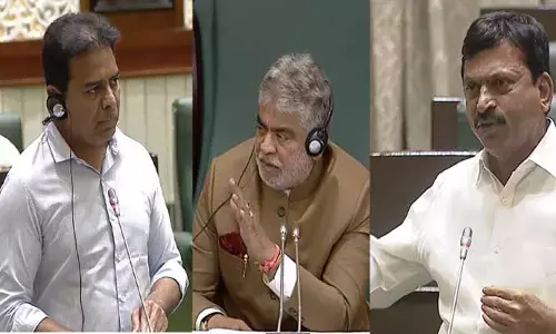 పార్టీ ఫిరాయింపులపై అసెంబ్లీలో రగడ.. కేటీఆర్ పై స్పీకర్, పొంగులేటి సీరియస్