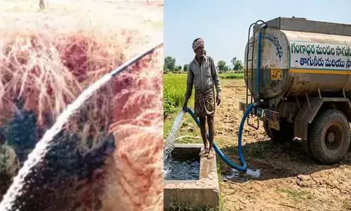 ట్యాంకర్లతో పంటను కాపాడేందుకు రైతు పోరాటం
